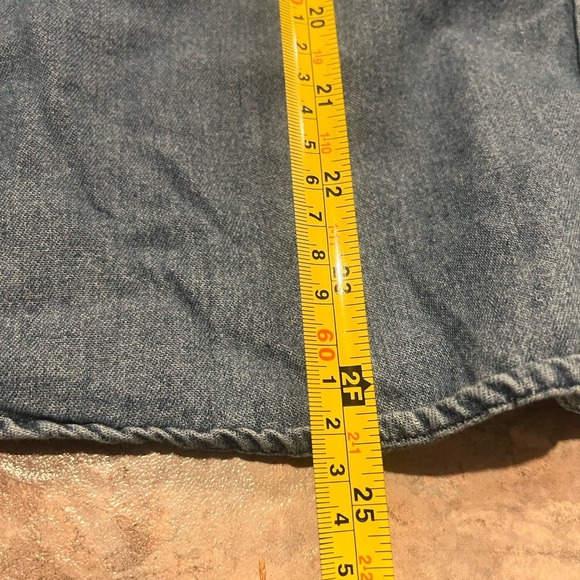 90s Denim Button Up Christmas Shirt Snowman Embroidered Holiday Top Womens XL - Picture 7 of 10